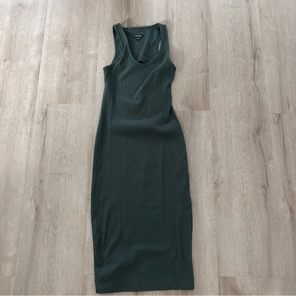 Teal open back bodycon midi dress